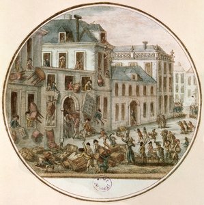 El motín de Reveillon de abril, 1789 de French School